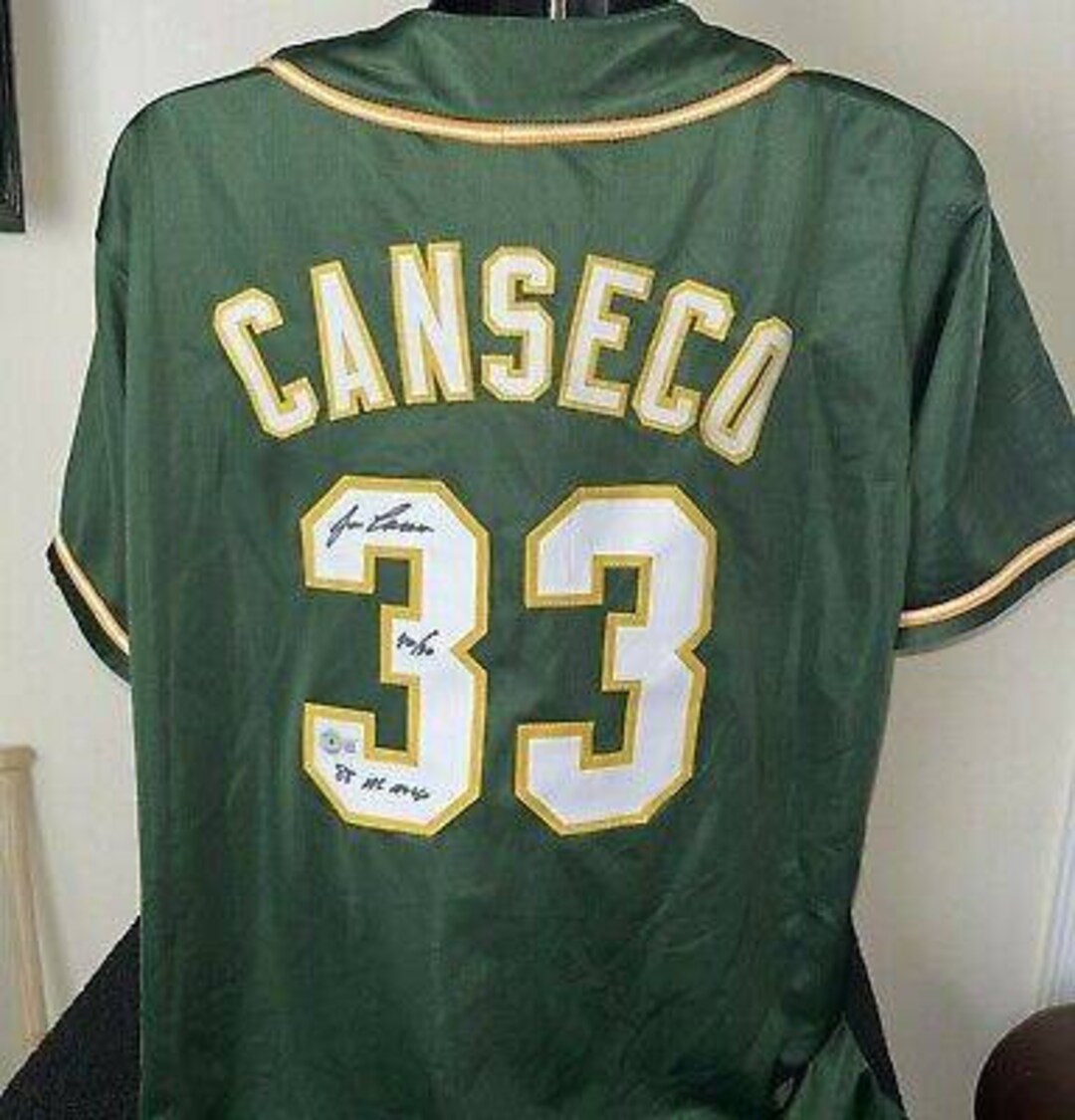 Jose Canseco Signed Autographed MLB Oakland as Jersey With Beckett ...