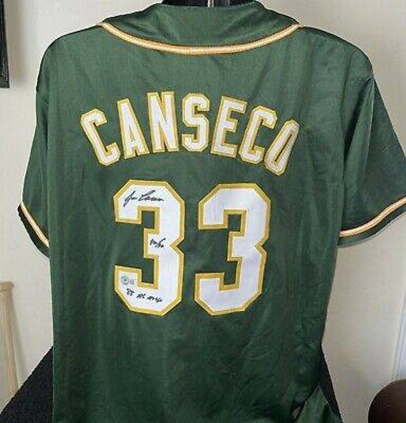 Jose Canseco Signed Autographed MLB Oakland as Jersey With 