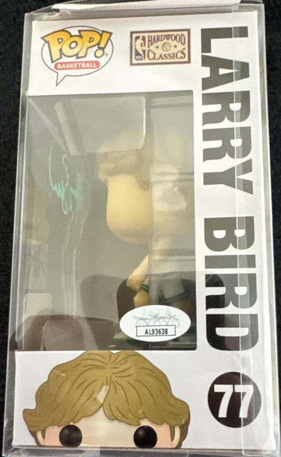 ラリー・バードのサイン入りファンコポップ # 77 JSA COA認証済み