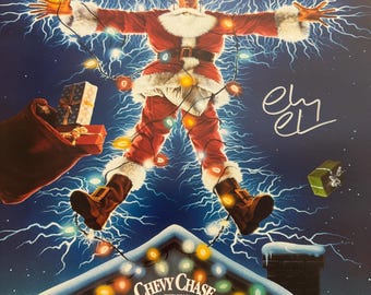 Chevy Chase autographed signed Christmas 16 x 20  photo picture Beckett Authenticated