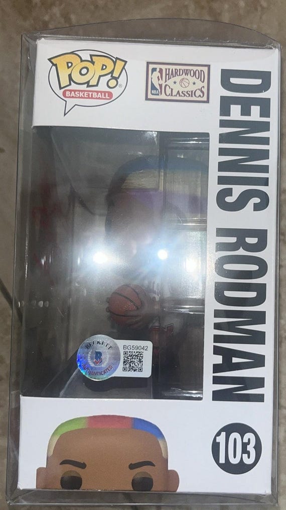 Dennis Rodman Autographed Signed Funko Pop Figurine Beckett