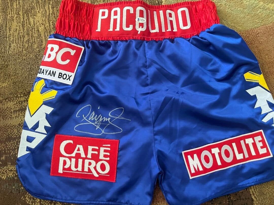 マニー・パッキャオ　サイン入りファイトショーツ 試合用 ファイトパンツ ファイトショーツ マニー パッキャオ