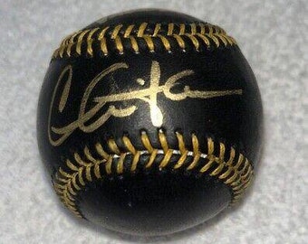 Charlie Sheen Autographed Signed MLB Black Baseball with &quot;Ricky Vaughn&quot; Inscription and PSA/DNA Certificate