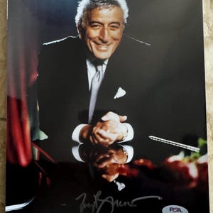 Tony Bennett, photo autographiée au format 8 x 10, authentifiée par PSA