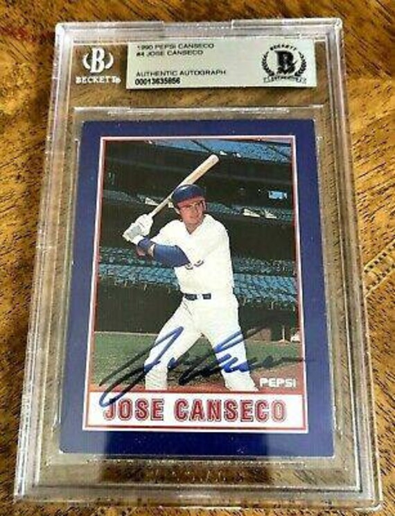 Jose Canseco Autographed Signed 1990 Pepsi Baseball Card No. 4  Authenticated by Beckett - Etsy