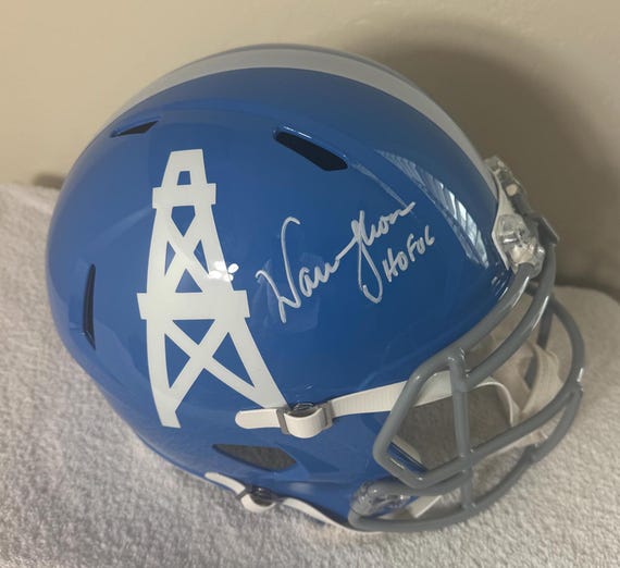 ウォーレン・ムーンのサイン入りヒューストン・オイラーズのフルサイズ