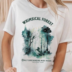 Forbidden Forest National Park Shirt, Wizarding World Tees, Magical Reader Gifts, Fantasy Bookish Merch, Whimsical Witchcore Aesthetics