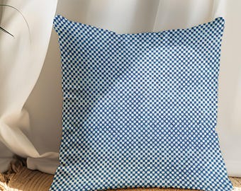 Navy Blue Geometric Throw Pillow: Coastal Beach House Decor