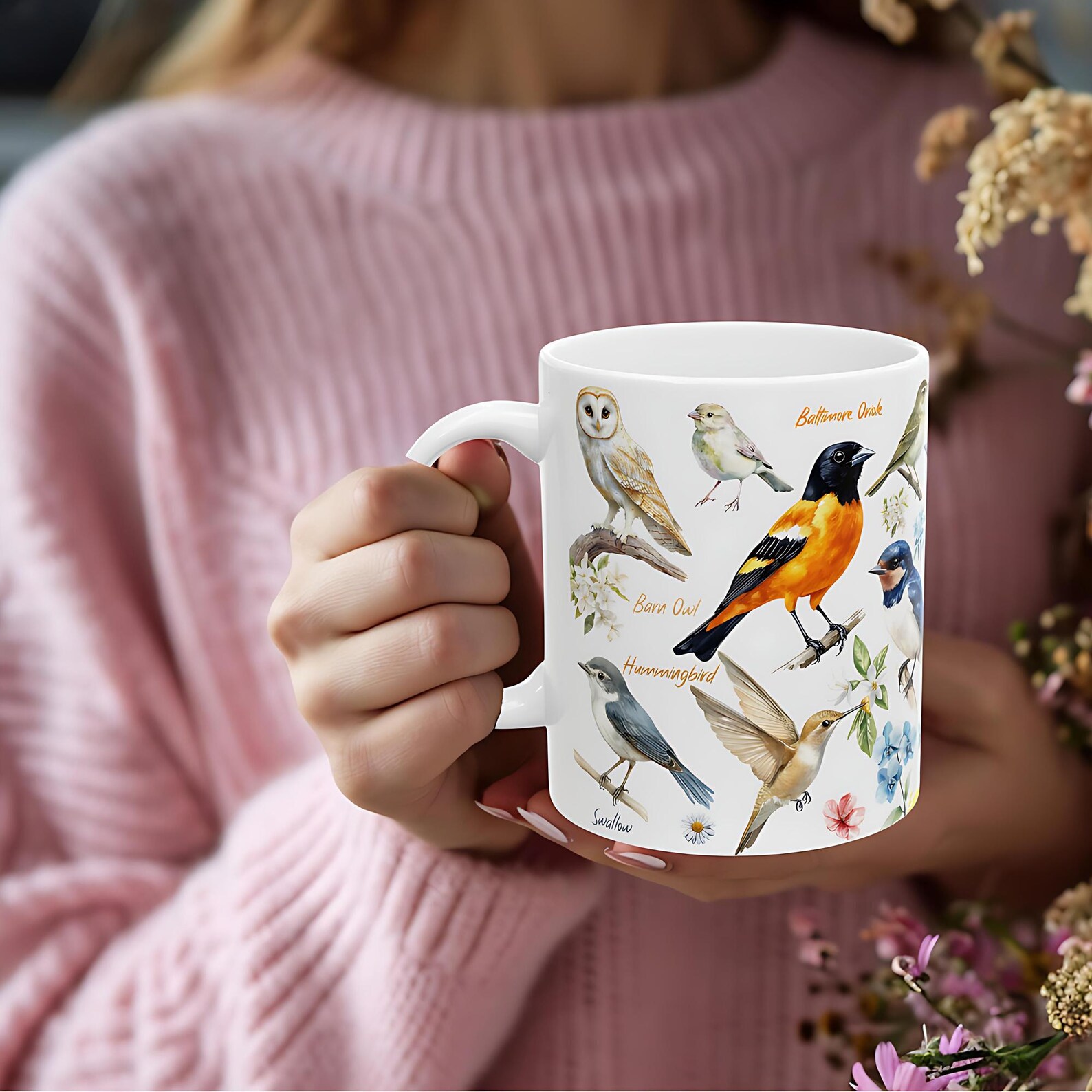 Whimsical Bird Ceramic Coffee Cup Nature Lover Gift Etsy