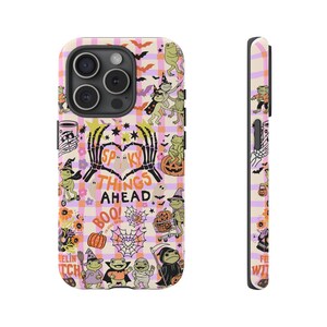 Cute Spooky Phone Case, Halloween Ghost & Pumpkin iPhone Cover, Kawaii Scary Season Aesthetic, Pastel Goth Witchy Accessory, Halloween Gifts image 6