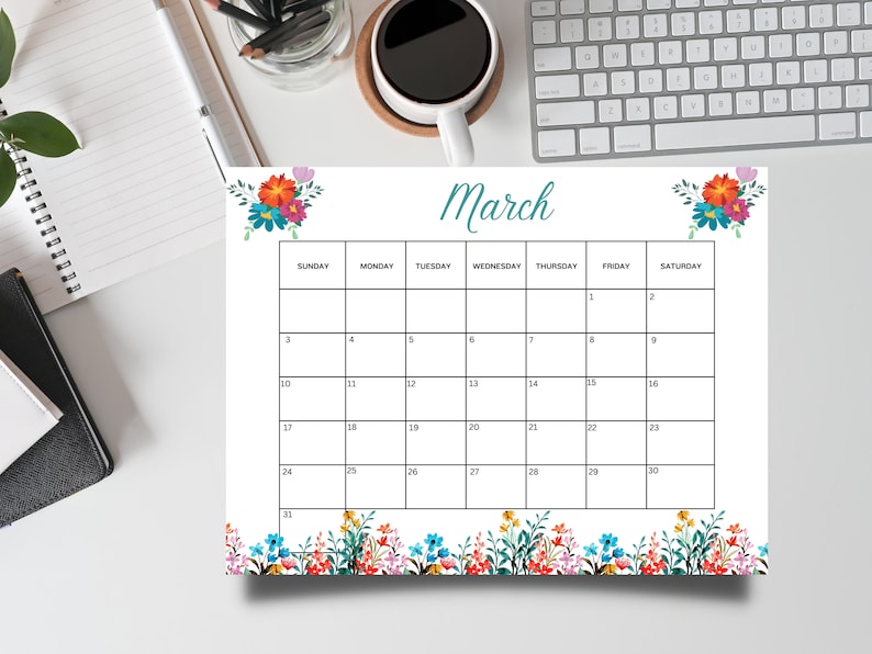 Printable March 2024 Monthly Calendar With Free Weekly Planner in