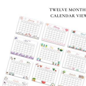 Printable 2024 Calendar Monthly Seasonal Theme 2024 Etsy