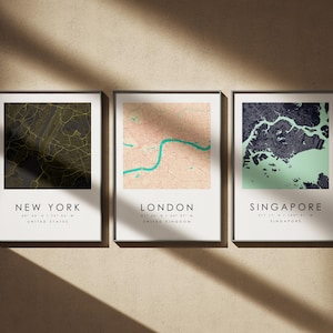 Custom REAL City MAP Poster| PERSONALIZED | Choose Your City & Colour