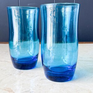 Bright blue flared tumblers