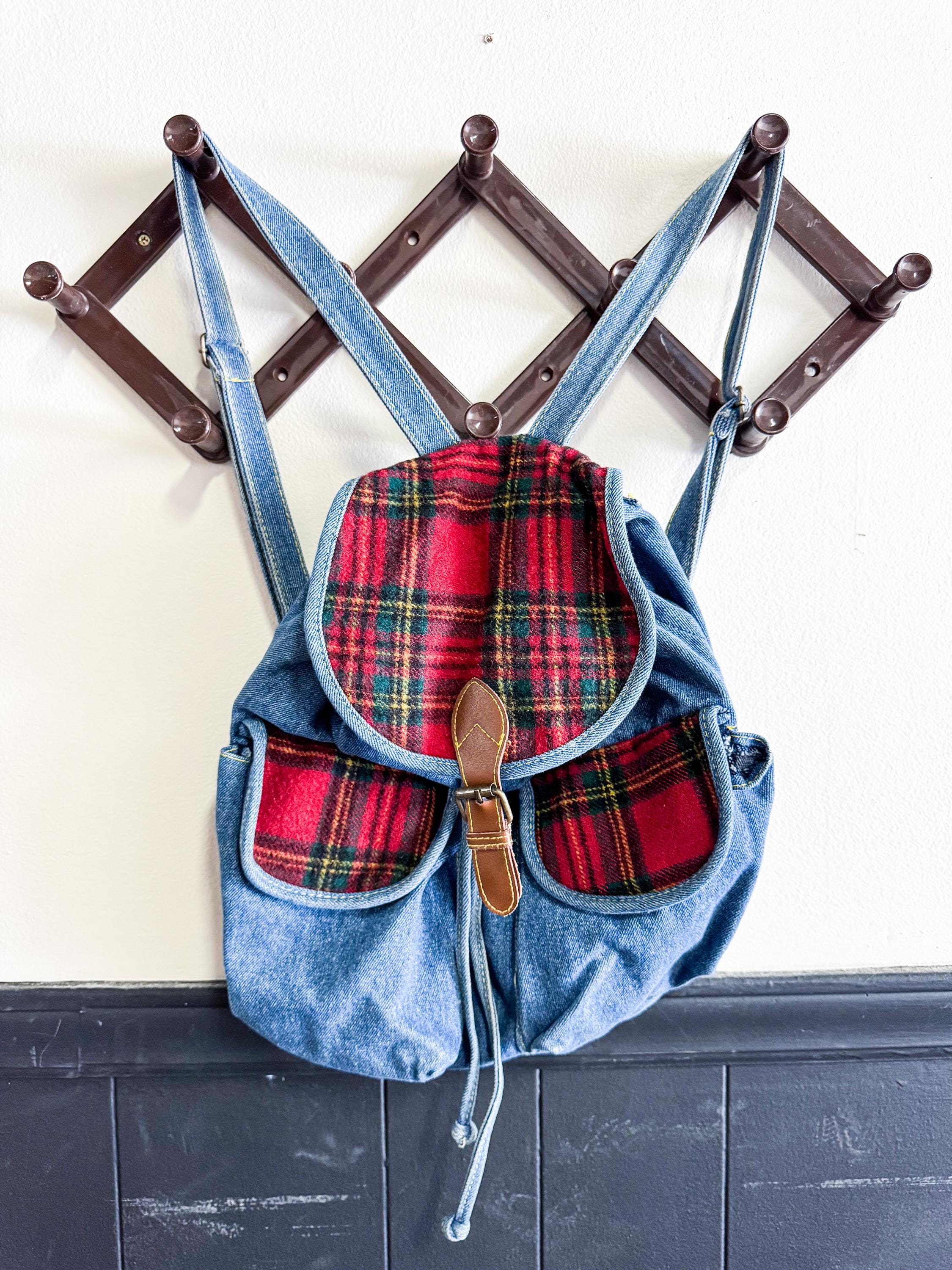 90s Plaid Backpack - Etsy