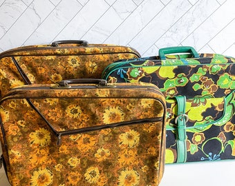 vintage floral suitcases