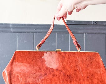 1960s footed clutch evening bag