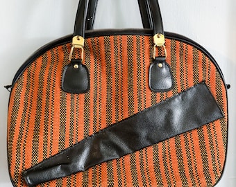 1970s striped tweed shoulder bag