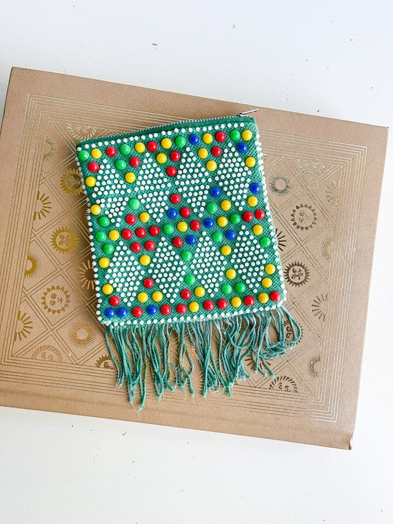 1960s beaded bag with fringe