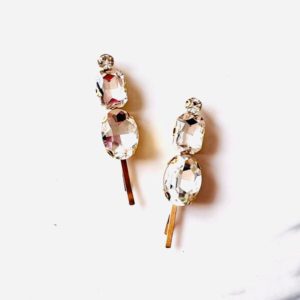 Crystal Art Deco Vintage Style Bobby Pins - Set of 2, bohemian, bridal, gift