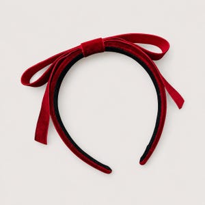 Wine Red Velvet Bow Headband: Women's Accessory