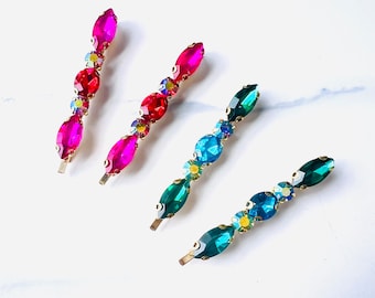 Sparkle Two Tone Jeweled Bobby Pins - Set van 2, vintage stijl, art deco, boho, cadeau