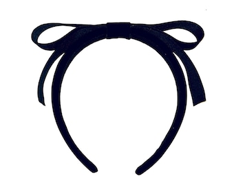 Black Velvet Bow Headband: Women's Accessory