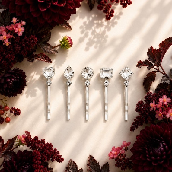 Vintage Crystal Beetle Bobby Pin Set - Silver with Aurora Rhinestones Rhinestone Beetle - Etsy main image 2