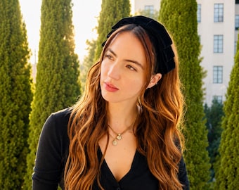 Layered Black Velvet Bow Headband – Formal, Special Occasion and Hollywood Glam