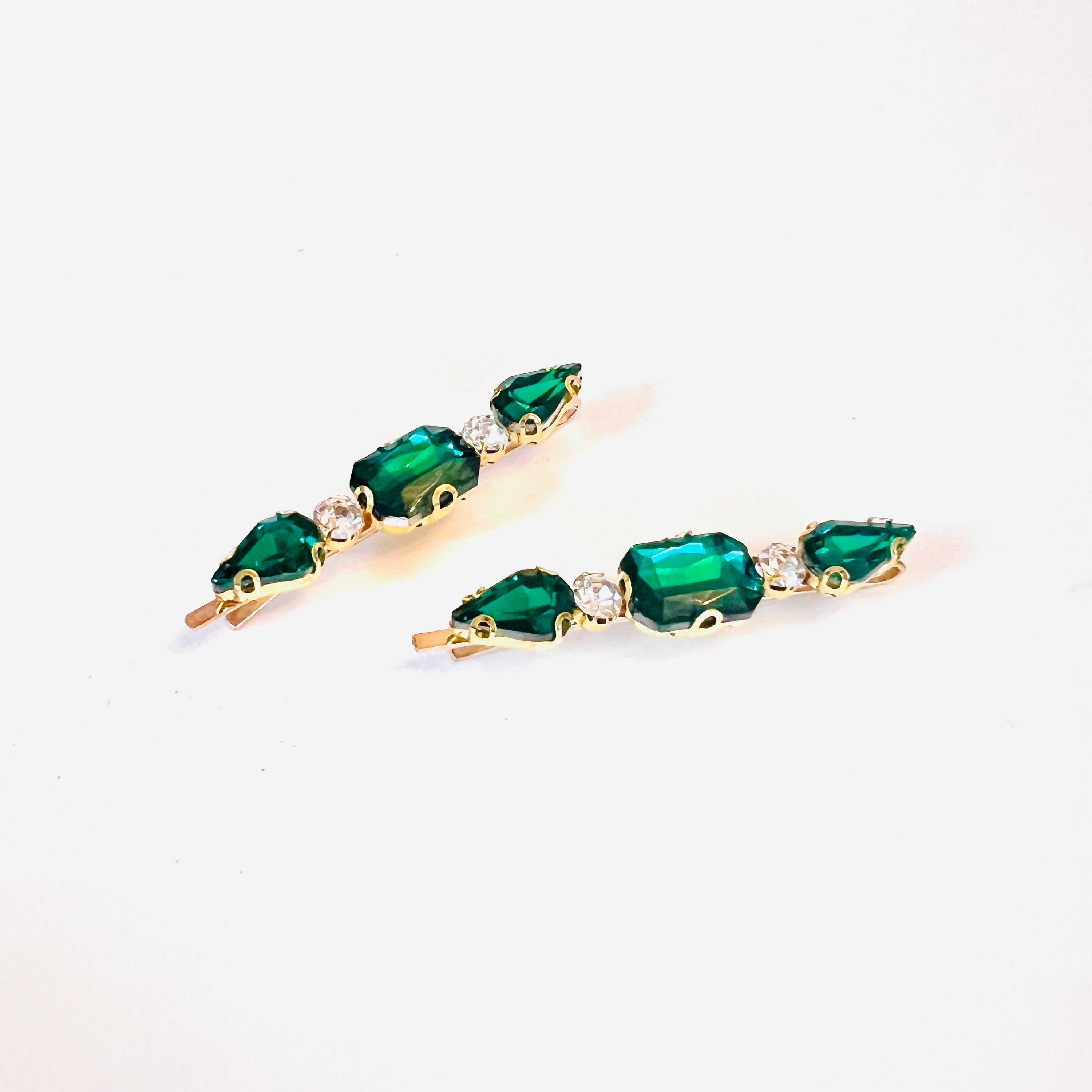 Emerald Shellback Pin Emerald Green Rhinestone Bobby Pin Set: Vintage Style Hair Pins - Etsy