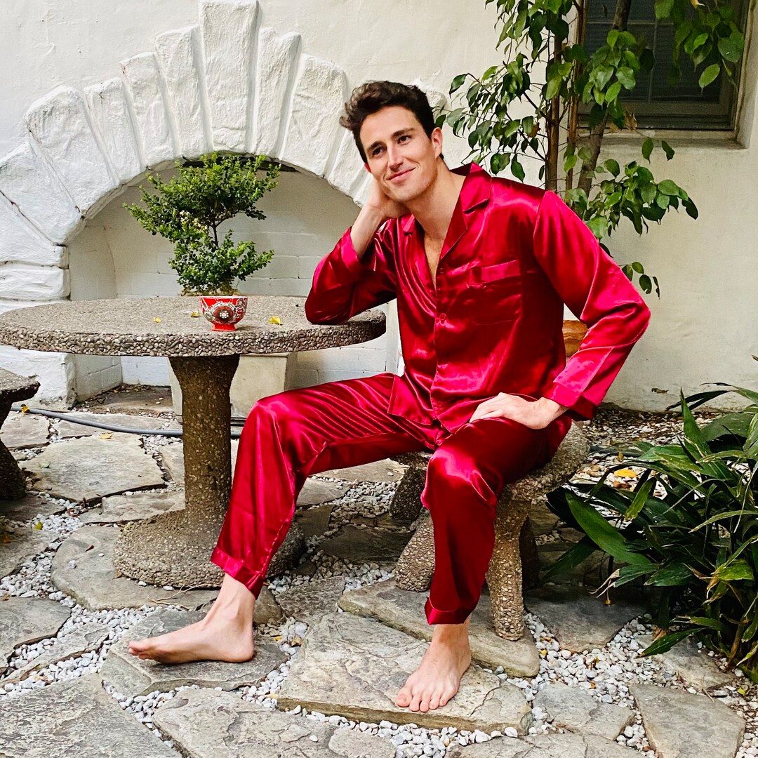 Striped satin pjs hotsell