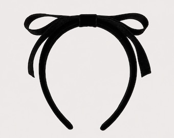 Black Velvet Bow Headband: Women's Accessory