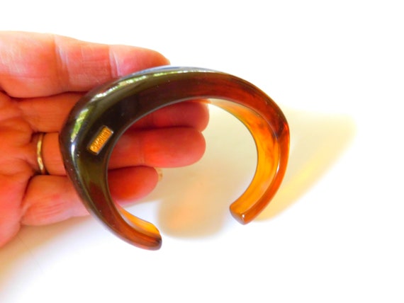 Monet signed angular cuff bracelet - image 4