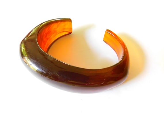 Monet signed angular cuff bracelet - image 1