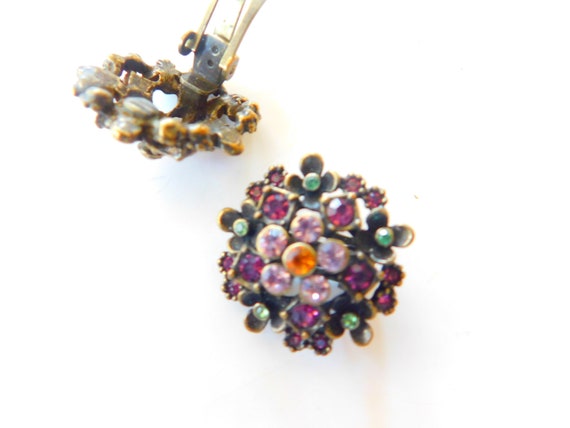 Beautiful glass stones earrings-Vintage - image 2