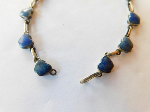 970 sterling silver & Lapis bracelet - image 2