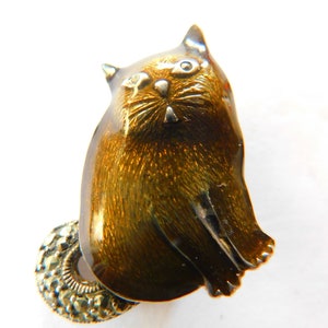 Charming enameled sterling &quot;Kitty&quot; pin