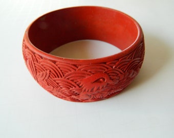 Cinnabar bangle bracelet