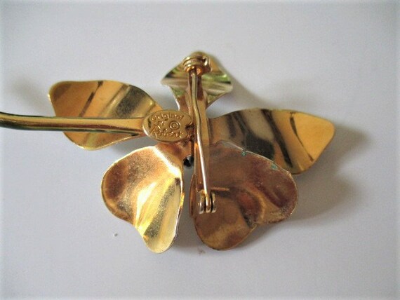 Original by Robert enameled flower pin - image 3