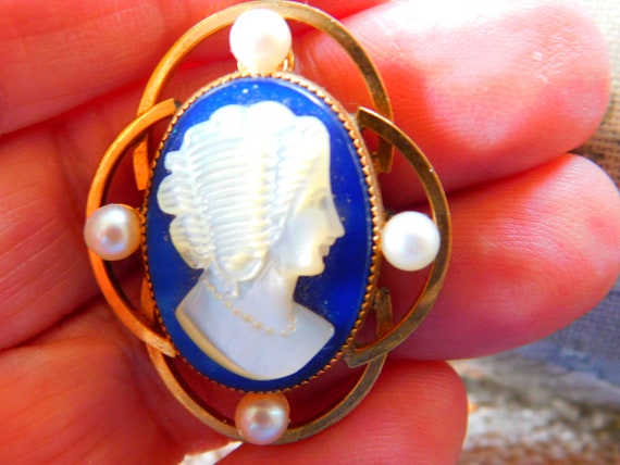 Vintage cameo-Pin/pendant - image 3