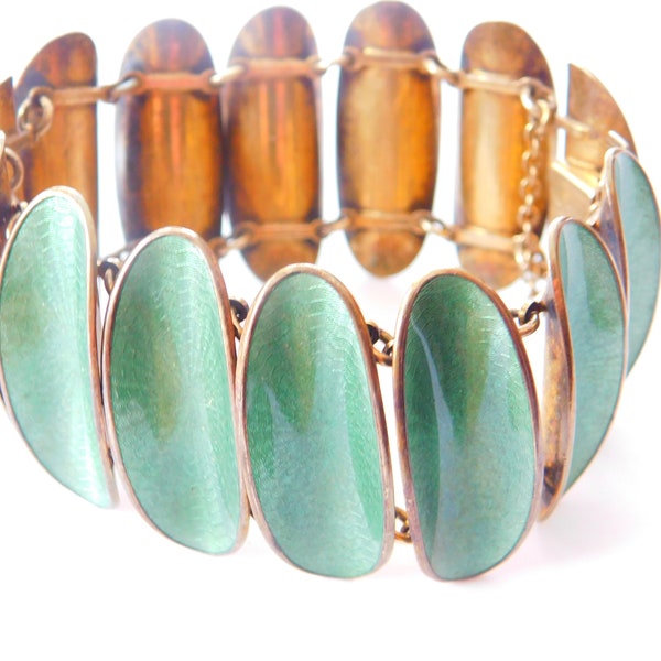 Magnificent David Andersen sterling- enameled bracelet