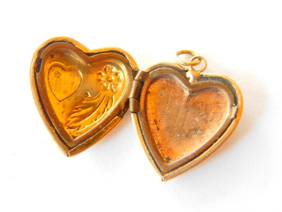 Gold filled vintage heart locket - image 3