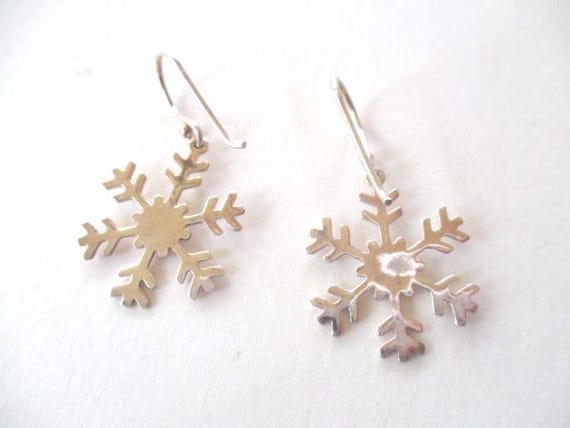 Sterling snowflake earrings - image 2