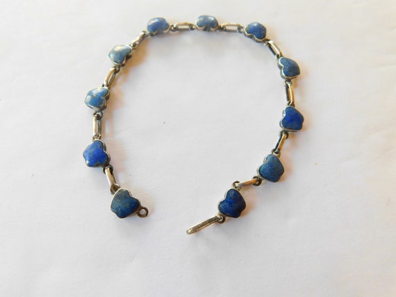 970 sterling silver & Lapis bracelet - image 1