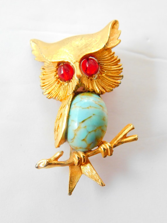 Signed owl pin