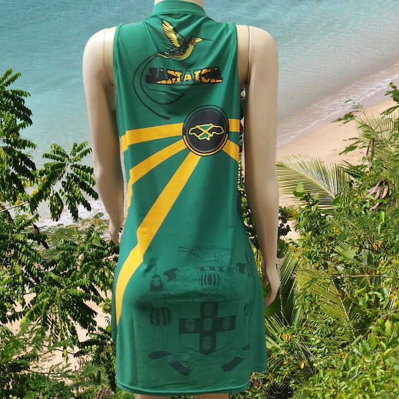 Jamaican Flag Sleeveless Summer Dress/jamaica Tshirt Dress/drifit