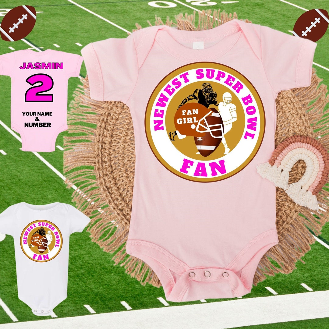Super Bowl Newest Fan Personalize Baby Onesie/girls Super Bowl Etsy