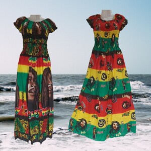 Bob Marley Summer Dress one Size Fits All Rasta Colors festival Concert Beach Wear Bob Marley Print Free Style Dress cultural Heritage gift Etsy Canada