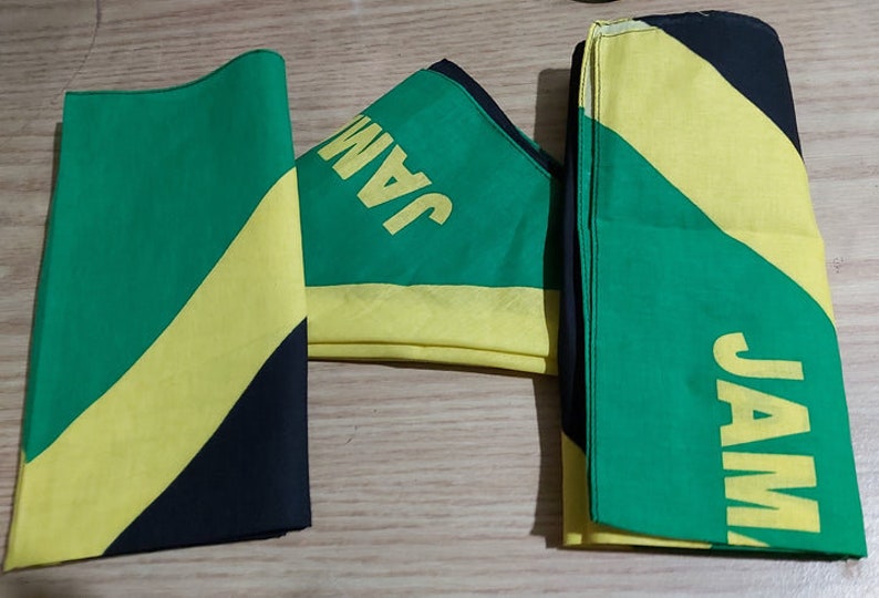 Jamaica Flag Bandana Handkerchief/jamaican Carnival Flag/black History