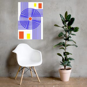 Bold Harmony: Abstract Circle & Squares Poster